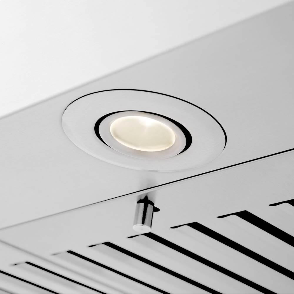 Convertible Vent Wall Mount Range Hood in Stainless Steel with Crown Molding (KECRN)