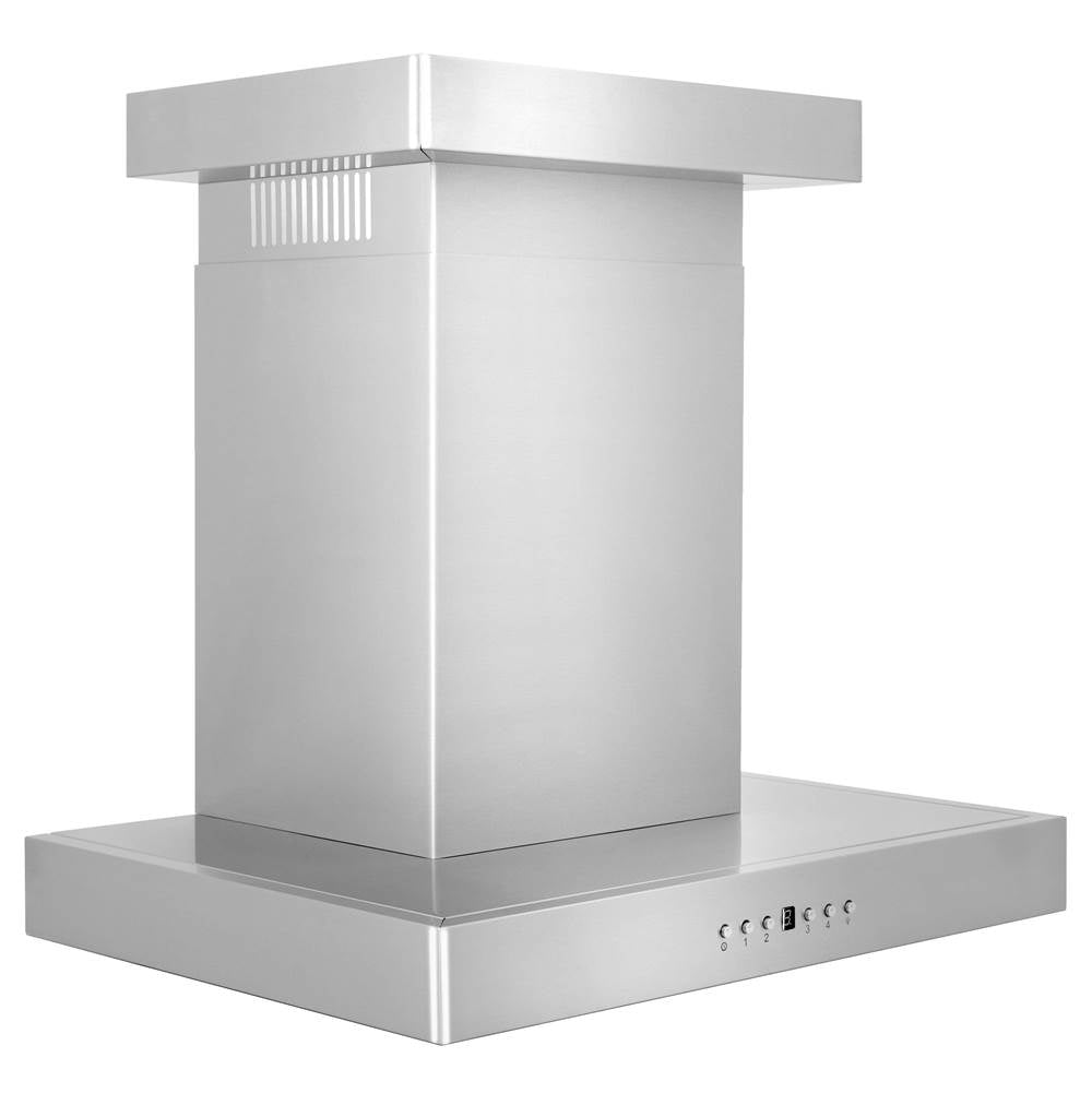 Convertible Vent Wall Mount Range Hood in Stainless Steel with Crown Molding (KECRN)