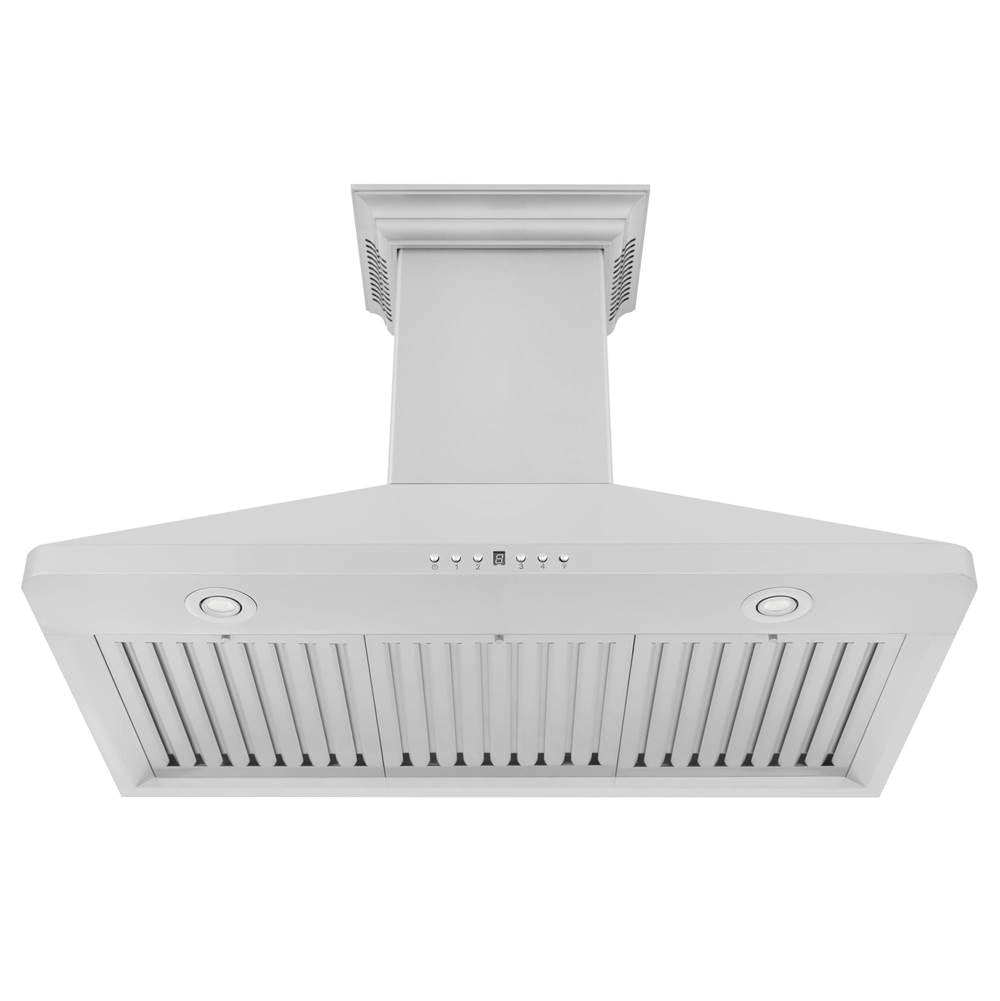 36'' Wall Mount Range Hood in Stainless Steel with Built-in CrownSound Bluetooth Speakers