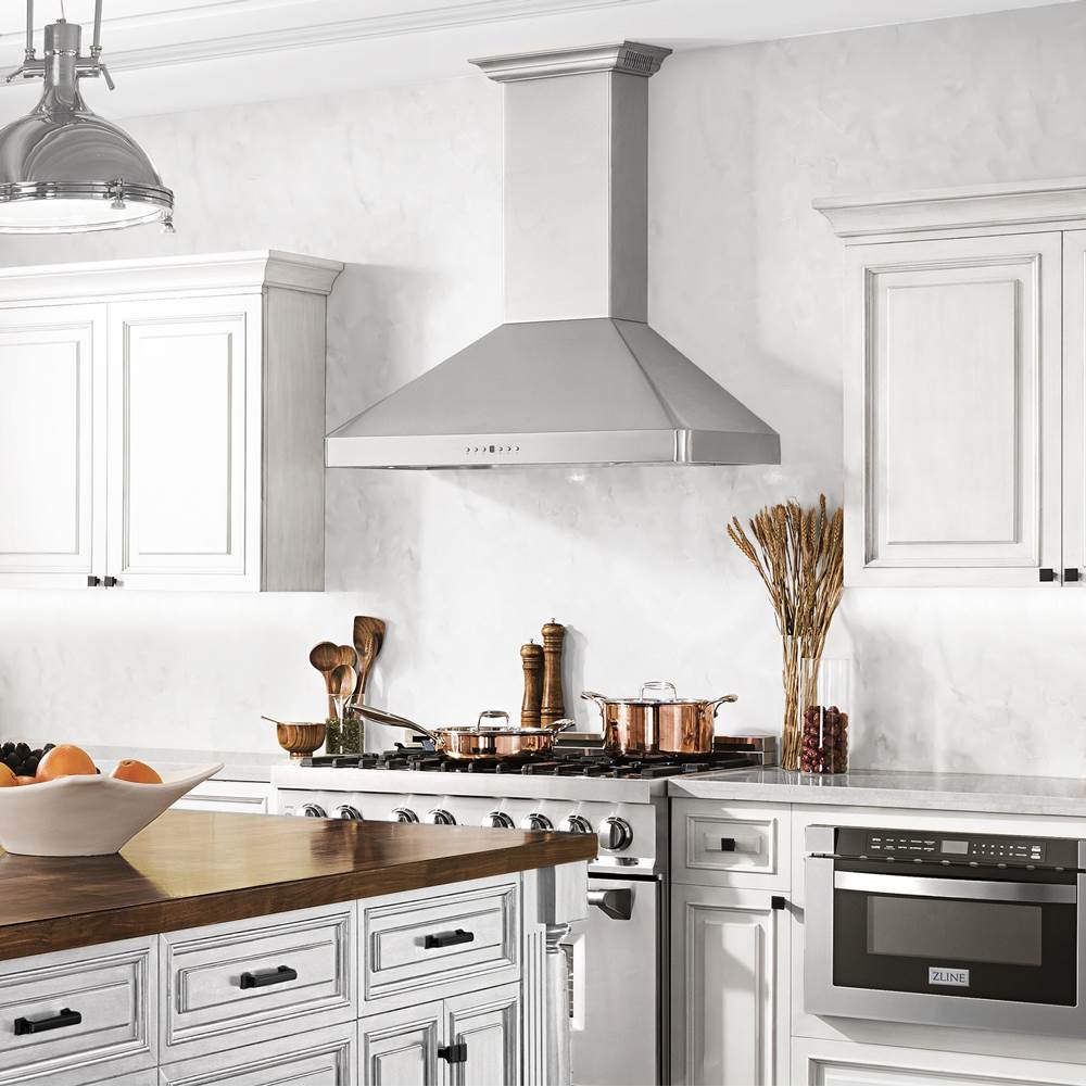 36'' Wall Mount Range Hood in Stainless Steel with Built-in CrownSound Bluetooth Speakers