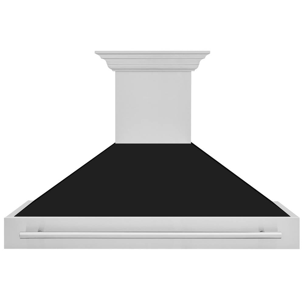 48'' Stainless Steel Range Hood with Black Matte Shell and Stainless Steel Handle