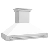 Z-Line - 48'' Stainless Steel Range Hood with White Matte Shell and Stainless Steel Handle - Stainless Steel