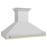 Z-Line - 48'' Autograph Edition Stainless Steel Range Hood with Stainless Steel Shell and Gold Handle - Gold
