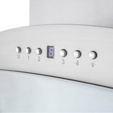 Wall Mount Range Hood in Stainless Steel with Built-in CrownSound Bluetooth Speakers (KNCRN-BT)