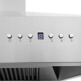 60'' Professional Wall Mount Range Hood in Stainless Steel with Built-in CrownSound Bluetooth Speakers