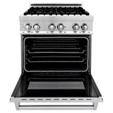 30'' 4.0 cu. ft. Electric Oven and Gas Cooktop Dual Fuel Range with Griddle in Stainless Steel