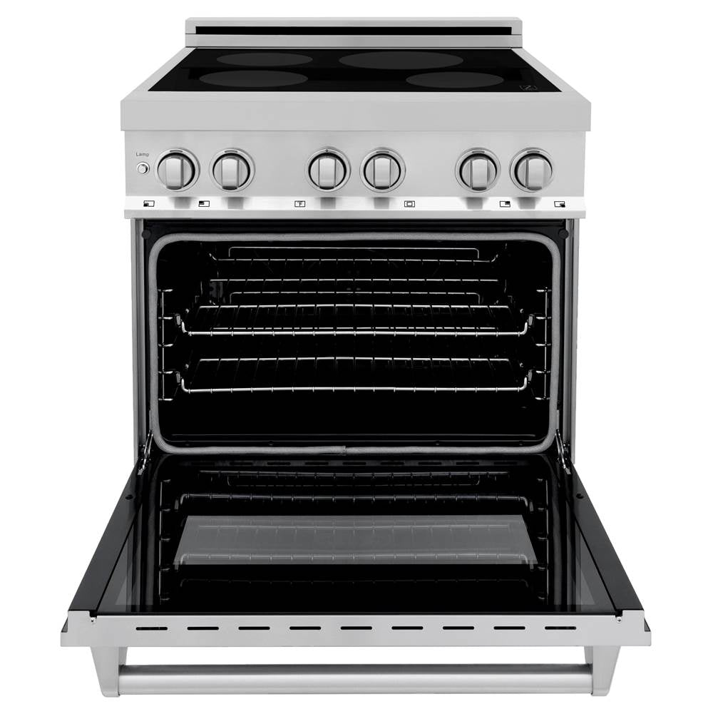 30'' 4.0 cu. ft. Induction Range with a 4 Element Stove and Electric Oven in Stainless Steel