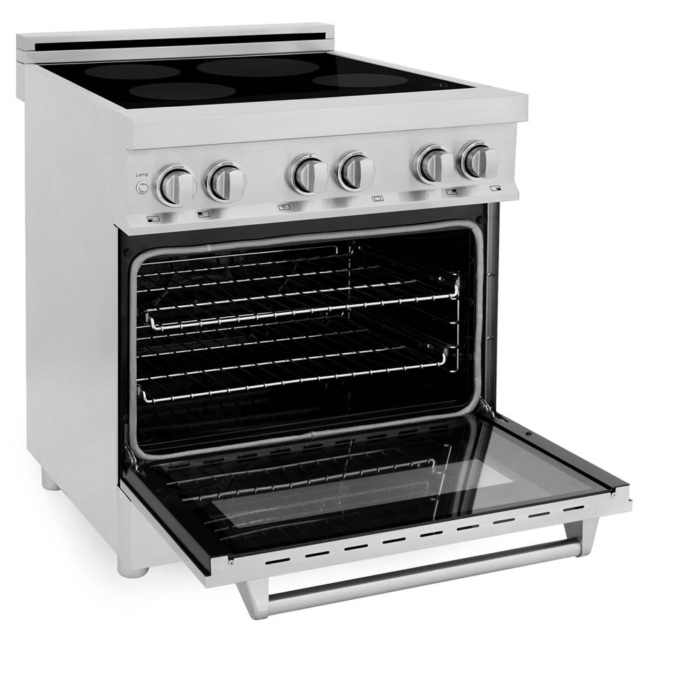 30'' 4.0 cu. ft. Induction Range with a 4 Element Stove and Electric Oven in Stainless Steel