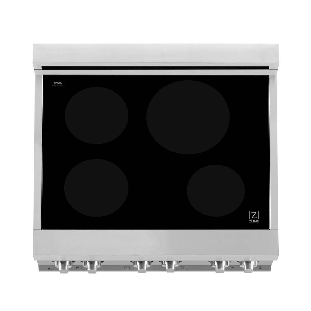 30'' 4.0 cu. ft. Induction Range with a 4 Element Stove and Electric Oven in Stainless Steel