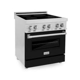 Z-Line - 30'' 4.0 cu. ft. Induction Range with a 4 Element Stove and Electric Oven in Black Matte - Stainless Steel