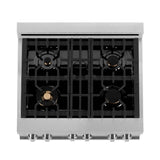 30'' 4.0 cu. ft. Electric Oven and Gas Cooktop Dual Fuel Range with Griddle and Brass Burners in Fingerprint Resistant Stainless