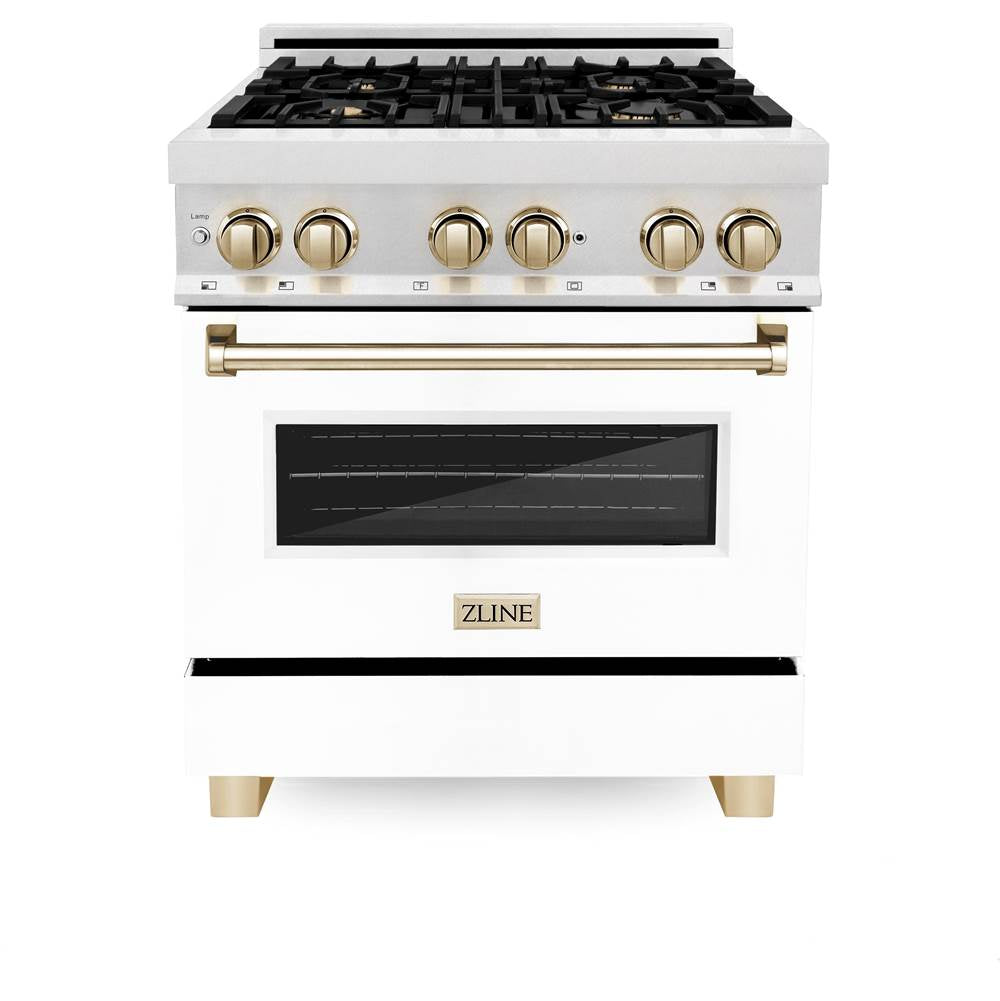 Autograph Edition 30'' 4.0 cu.' Dual Fuel Range with Gas Stove and Electric Oven in DuraSnow Stainless Steel with WM Door and CB Accents