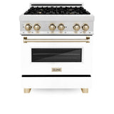 Autograph Edition 30'' 4.0 cu.' Dual Fuel Range with Gas Stove and Electric Oven in DuraSnow Stainless Steel with WM Door and CB Accents