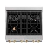 Autograph Edition 30'' 4.0 cu.' Dual Fuel Range with Gas Stove and Electric Oven in DuraSnow Stainless Steel with WM Door and CB Accents