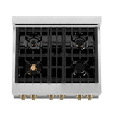 Autograph Edition 30'' 4.0 cu.' Dual Fuel Range with Gas Stove and Electric Oven in Stainless Steel with White Matte Door and CB Accents