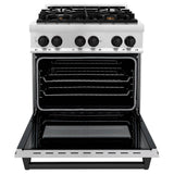Autograph Edition 30'' 4.0 cu.' Dual Fuel Range with Gas Stove and Electric Oven in Stainless Steel with Champagne Bronze Accents