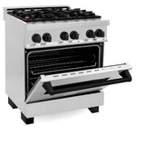 Autograph Edition 30'' 4.0 cu.' Dual Fuel Range with Gas Stove and Electric Oven in Stainless Steel with Champagne Bronze Accents