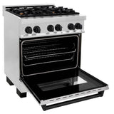 Autograph Edition 30'' 4.0 cu.' Dual Fuel Range with Gas Stove and Electric Oven in Stainless Steel with Champagne Bronze Accents