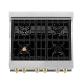 Autograph Edition 30'' 4.0 cu.' Dual Fuel Range with Gas Stove and Electric Oven in Stainless Steel with White Matte Door and CB Accents