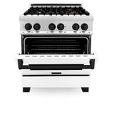 Autograph Edition 30'' 4.0 cu.' Dual Fuel Range with Gas Stove and Electric Oven in Stainless Steel with White Matte Door and CB Accents