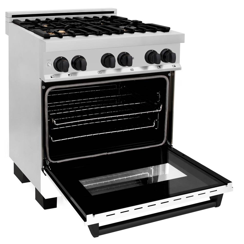Autograph Edition 30'' 4.0 cu.' Dual Fuel Range with Gas Stove and Electric Oven in Stainless Steel with White Matte Door and CB Accents
