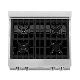 30'' Porcelain Gas Stovetop in Stainless Steel with Brass Burners