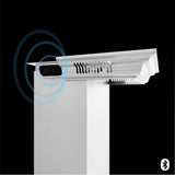 60'' Professional Wall Mount Range Hood in Stainless Steel with Built-in CrownSound Bluetooth Speakers