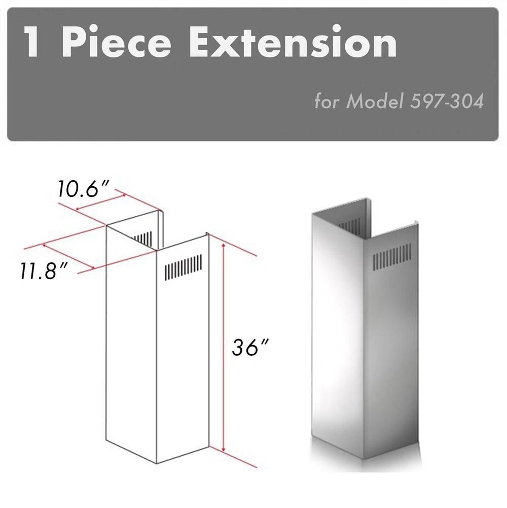 Z-Line - 1-36'' Chimney Extension for 9-10' Ceilings