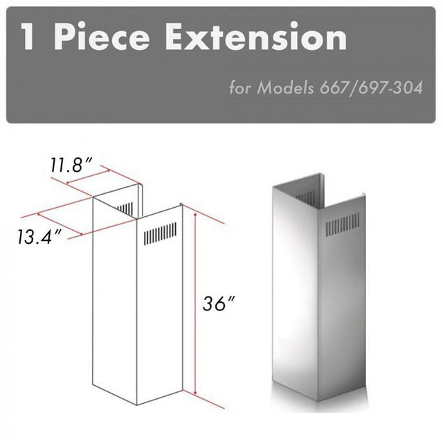Z-Line - 1-36'' Chimney Extension for 9-10' Ceilings