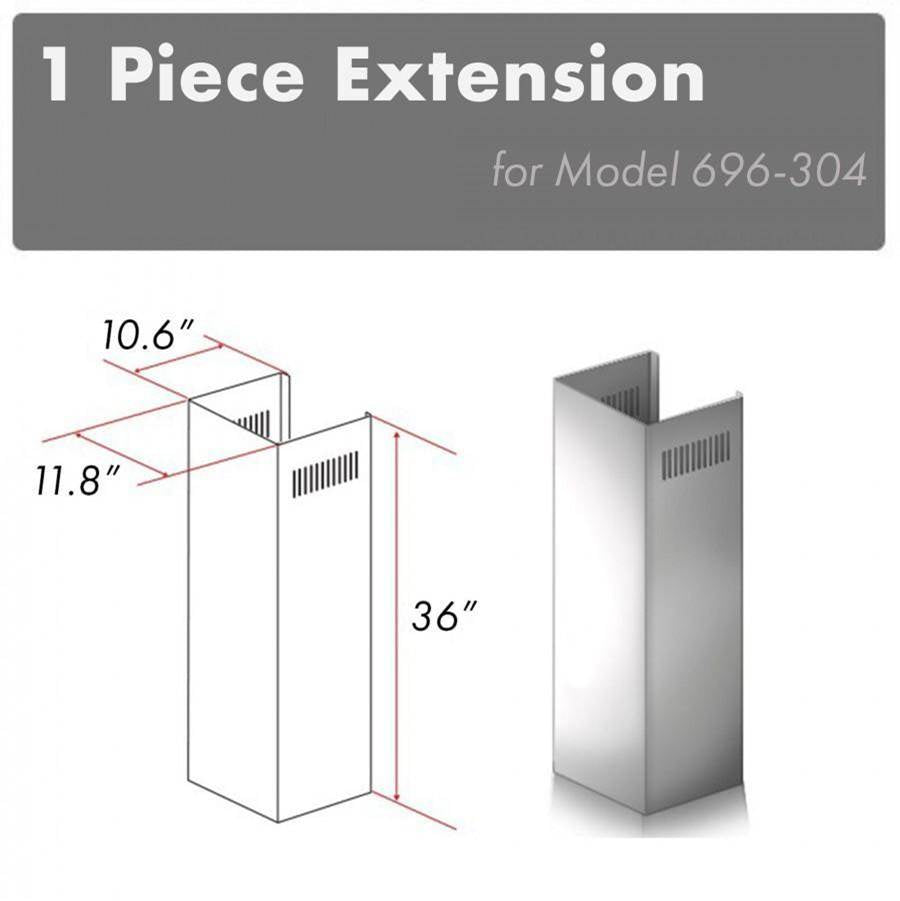 Z-Line - 1-36'' Outdoor Chimney Extension for 9-10' Ceilings