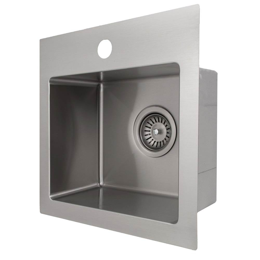 Donner 15'' Topmount Single Bowl Bar Sink in Stainless Steel