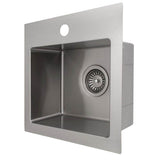 Donner 15'' Topmount Single Bowl Bar Sink in Stainless Steel