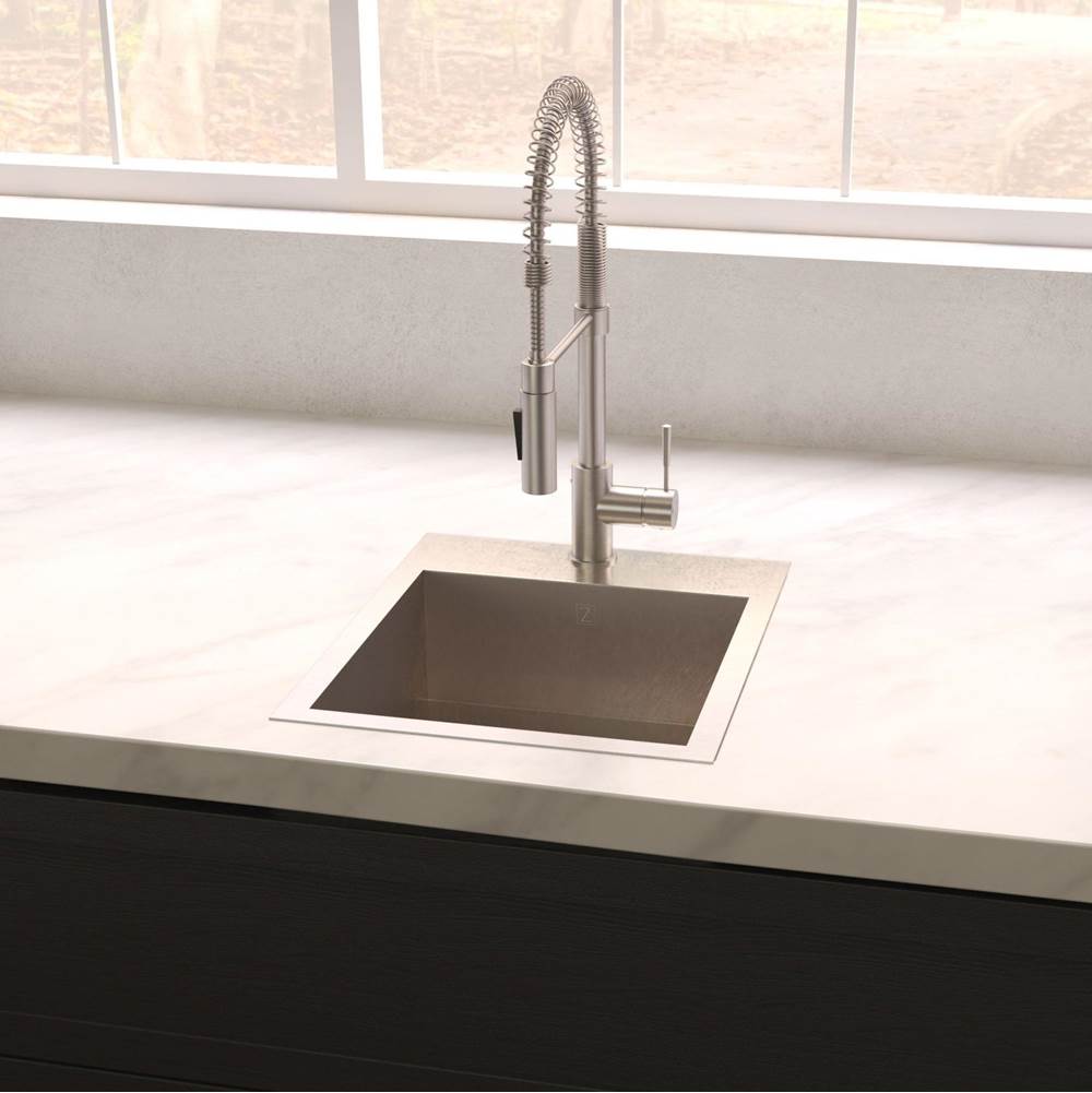 Donner 15'' Topmount Single Bowl Bar Sink in Stainless Steel
