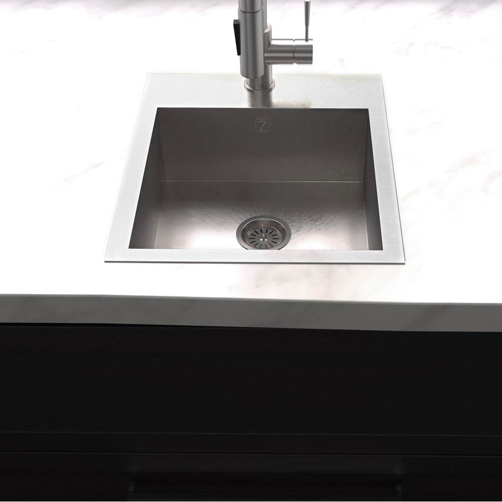 Donner 15'' Topmount Single Bowl Bar Sink in Stainless Steel