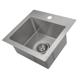 Donner 15'' Topmount Single Bowl Bar Sink in Stainless Steel