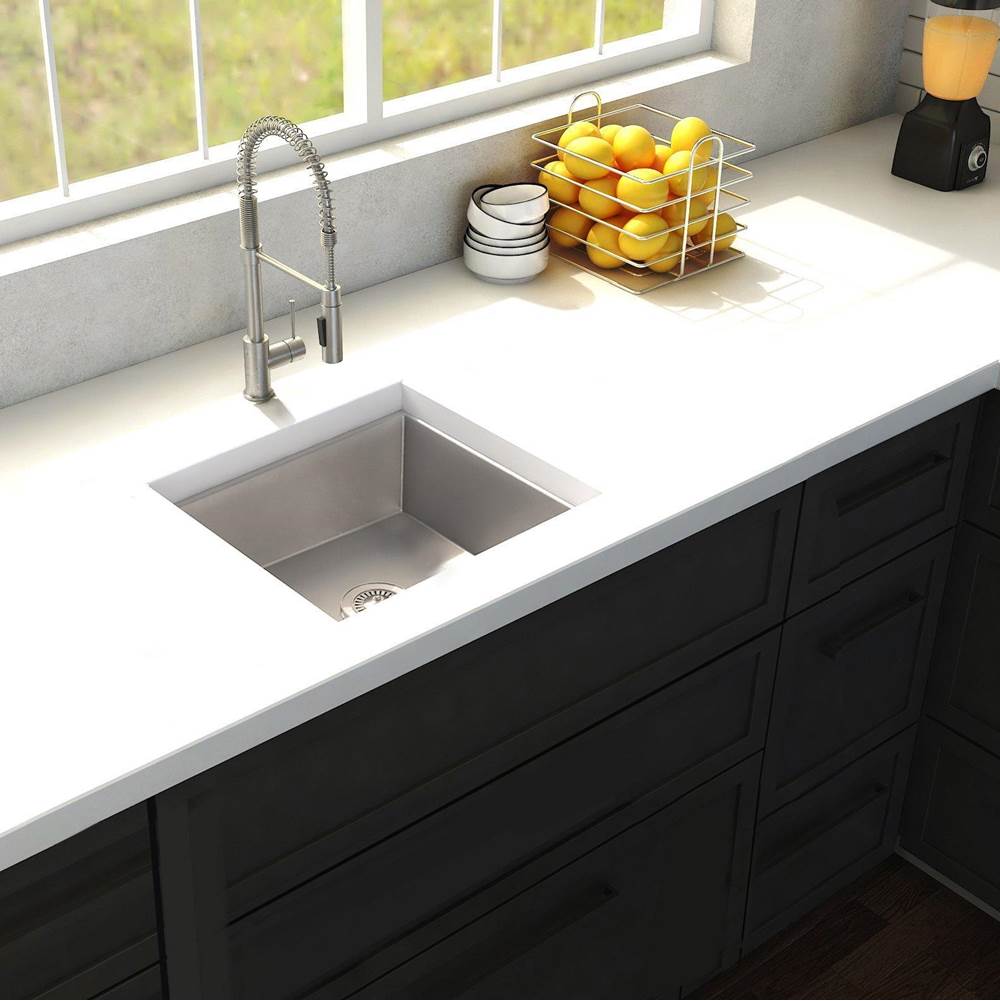 Boreal 15'' Undermount Single Bowl Bar Sink in Stainless Steel