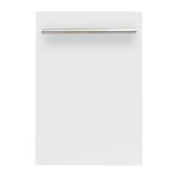 Z-Line - 18'' Top Control Dishwasher in White Matte with Stainless Steel Tub and Modern Style Handle - White Matte