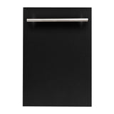 Z-Line - 18'' Top Control Dishwasher in Black Matte with Stainless Steel Tub and Modern Style Handle - Black Matte