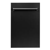 18'' Top Control Dishwasher in Black Matte with Stainless Steel Tub and Modern Style Handle