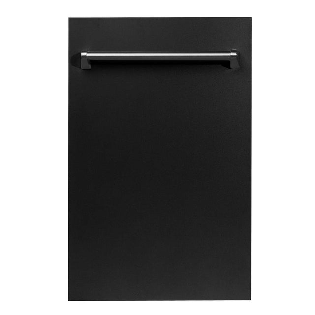 Z-Line - 18'' Top Control Dishwasher in Black Matte with Stainless Steel Tub and Traditional Style Handle - Black Matte