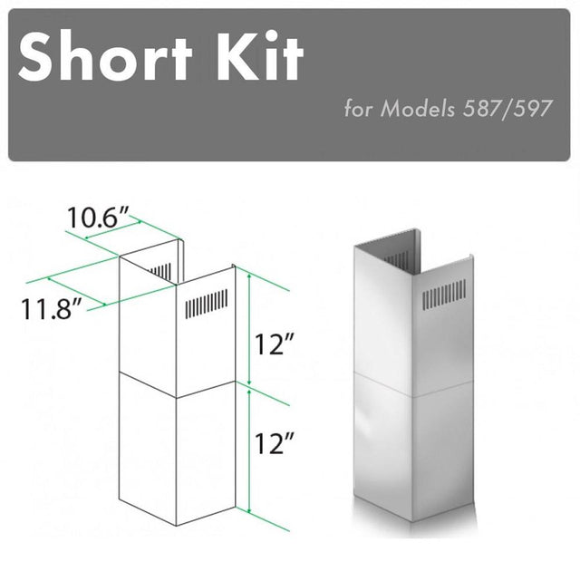 Z-Line - 2-12'' Short Chimney Pieces for 7-8' Ceilings