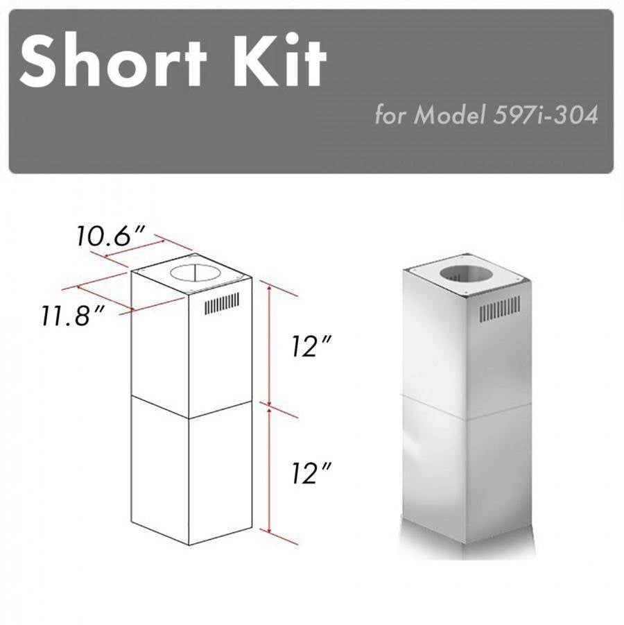 Z-Line - 2-12'' Short Chimney Pieces for 7-8' Ceilings