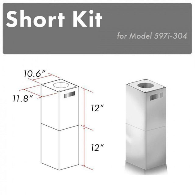 Z-Line - 2-12'' Short Chimney Pieces for 7-8' Ceilings