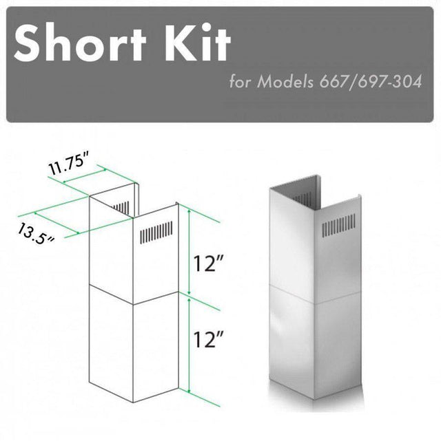 Z-Line - 2-12'' Short Chimney Pieces for 7-8' Ceilings