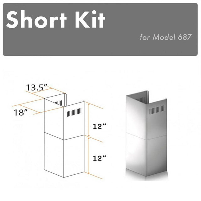Z-Line - 2-12'' Short Chimney Pieces for 7-8' Ceilings