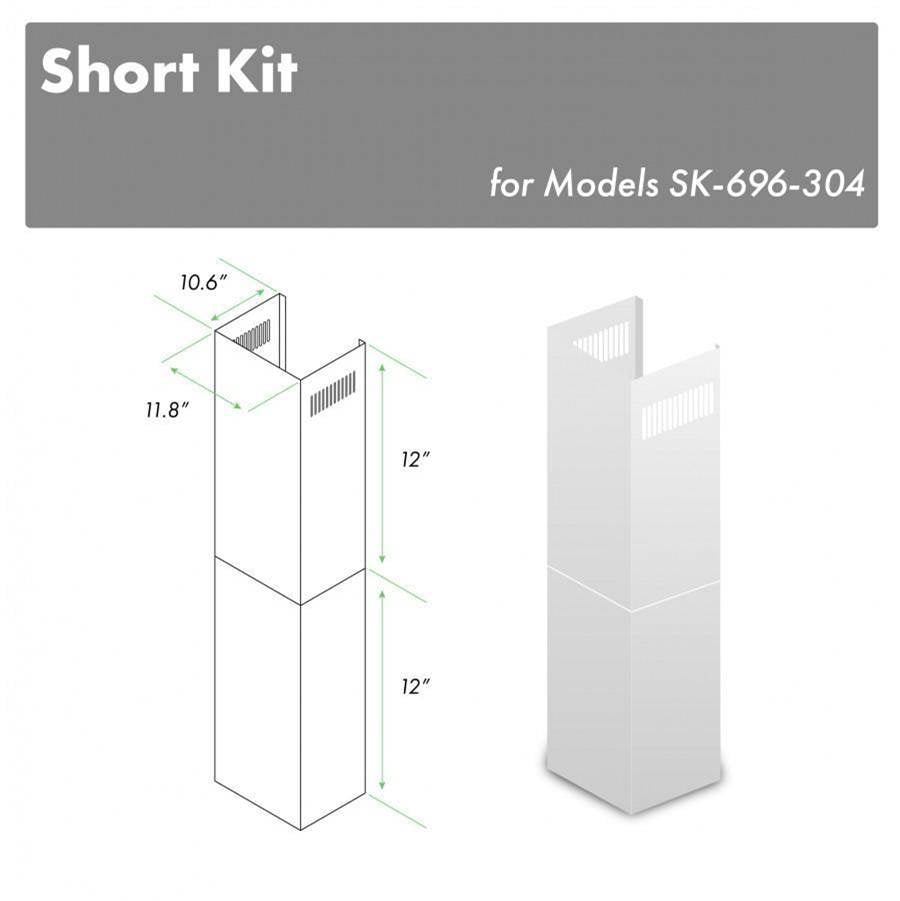 Z-Line - 2-12'' Short Chimney Pieces for 7-8' Ceilings