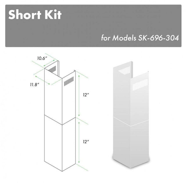 Z-Line - 2-12'' Short Chimney Pieces for 7-8' Ceilings
