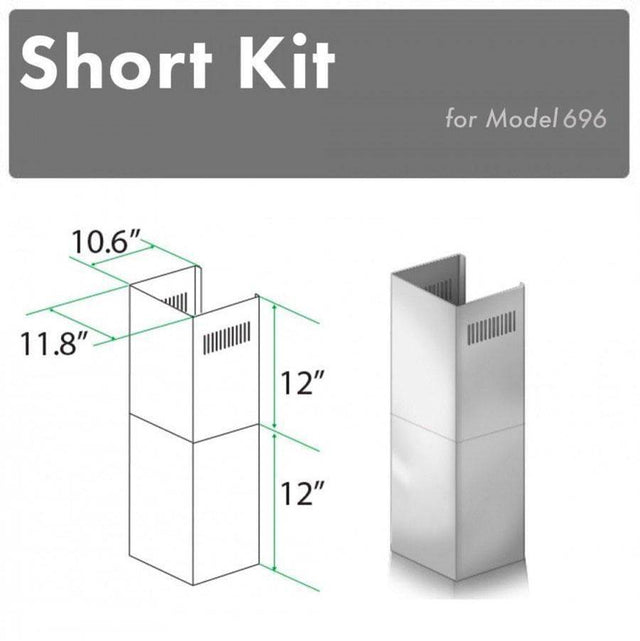 Z-Line - 2-12'' Short Chimney Pieces for 7-8' Ceilings