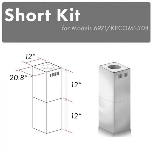 Z-Line - 2-12'' Short Chimney Pieces for 7-8' Ceilings