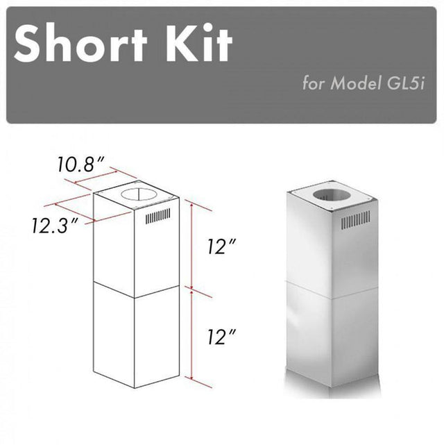 Z-Line - 2-12'' Short Chimney Pieces for 7-8' Ceilings